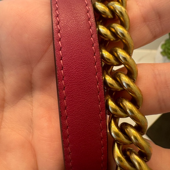 Gucci GG Velvet Marmont Shoulder Bag. Pink/Gold tone hardware - Picture 7 of 12